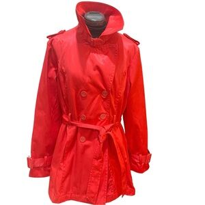 Gorgeous Double Breasted Coral Trench Coat X-Large Maurices
